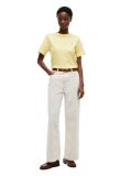 Yellow Interlock Knit Boxy T-Shirt  Women