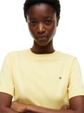 Yellow Interlock Knit Boxy T-Shirt  Women