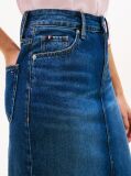 Blue Mid Rise Straight Denim Pencil Skirt  Women
