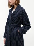 Multi Pinstripe Trench Coat With Linen  Women
