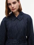 Multi Pinstripe Trench Coat With Linen  Women