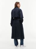 Multi Pinstripe Trench Coat With Linen  Women