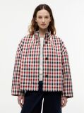 Blue Check Relaxed Short Parka  Women
