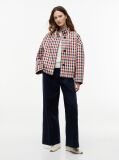 Blue Check Relaxed Short Parka  Women