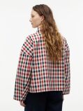 Blue Check Relaxed Short Parka  Women