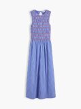 Multi Stripe Smock Sleeveless Fit And Flare Maxi Dress  Women