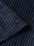 Multi Gold-Tone Button Pinstripe Dress With Linen  Women