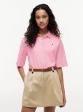 Pink Relaxed Fit Interlock Knit Polo Shirt  Women