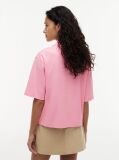 Pink Relaxed Fit Interlock Knit Polo Shirt  Women