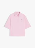 Pink Relaxed Fit Interlock Knit Polo Shirt  Women