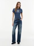 Blue Washed Crest Slim T-Shirt  Women
