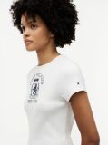 White Washed Crest Slim T-Shirt  Women