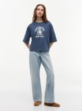 Blue Crest Embroidery Relaxed Washed Jersey T-Shirt  Women