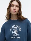 Blue Crest Embroidery Relaxed Washed Jersey T-Shirt  Women