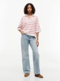 Multi Oversized Fit Stripe Polo Shirt  Women