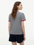 Multi Logo Embroidery Ringer T-Shirt  Women