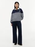Multi Gold-Tone Button Relaxed Polo Sweatshirt  Women