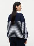Multi Gold-Tone Button Relaxed Polo Sweatshirt  Women