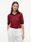 Multi Pointelle Relaxed Short Sleeve Polo Jumper  Women