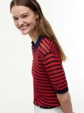 Multi Pointelle Relaxed Short Sleeve Polo Jumper  Women