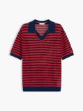 Multi Pointelle Relaxed Short Sleeve Polo Jumper  Women