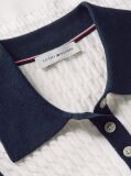 Beige Cable Knit Slim Sleeveless Polo Jumper  Women