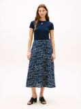 Multi Pure Linen A-Line Midi Skirt  Women