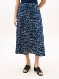 Multi Pure Linen A-Line Midi Skirt  Women