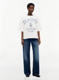 White Crest Relaxed Oversized T-Shirt  Women