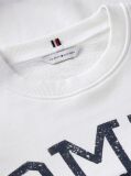 White Crest Logo Drawstring Hem Relaxed Sweatshirt  Women