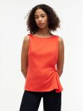 Red Twist Boat Neck Sleeveless Top  Women