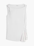 White Twist Boat Neck Sleeveless Top  Women