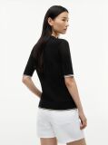 Black Tipped Short Sleeve Jumper With Silk  Women