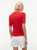 Red Tipped Short Sleeve Jumper With Silk  Women