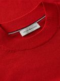 Red Tipped Short Sleeve Jumper With Silk  Women