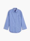 Multi Oversized Fit Stripe Shirttail Hem Poplin Shirt  Women