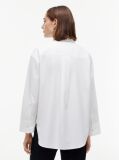 White Oversized Fit Flag Embroidery Poplin Shirt  Women