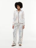 Multi Regular Fit Rope Print Gold-Tone Button Shirt  Women