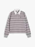 Multi Rugby Stripe Relaxed Polo Sweatshirt  Women