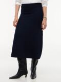 Blue Premium Knit Slim A-Line Midi Skirt  Women