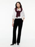 Black Slim Bootcut Velvet Trousers  Women
