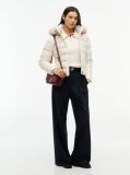 Beige Wool Blend Cable Knit Polo Jumper  Women