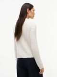 Beige Wool Blend Cable Knit Polo Jumper  Women