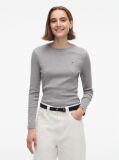 Grey Slim Crew Neck Long Sleeve T-Shirt  Women
