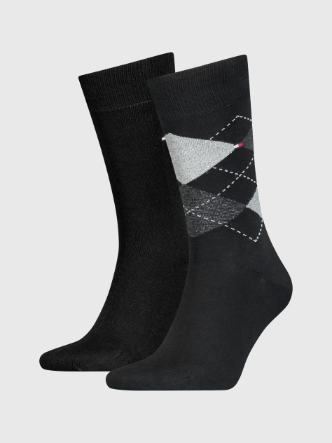 Black 2-Pack TH Men Check Socks  Men