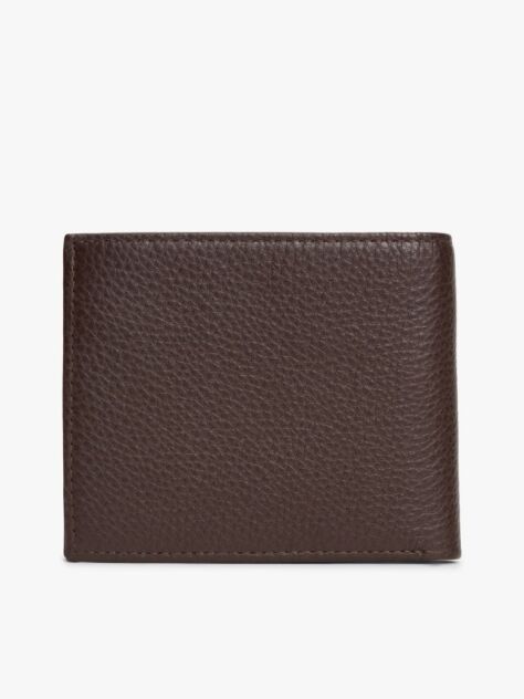 Brown Leather Bifold Card And Coin Holder  Men