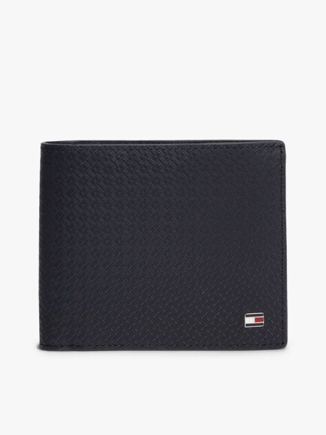 Blue Embossed Flag Leather Card And Coin Wallet  Men