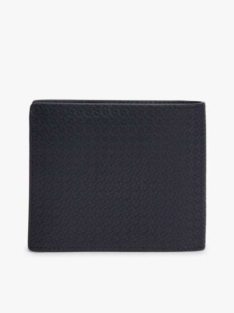 Blue Embossed Flag Leather Card And Coin Wallet  Men