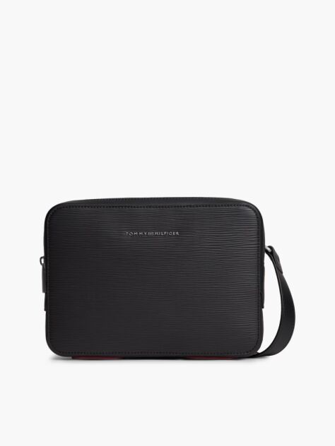 Black TH Business Textured Camera Bag  Men