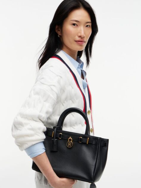 Black The American Icon Leather Crossbody Tote Bag  Women